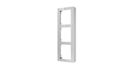 Panou frontal pentru 3 module videointerfon modular Hikvision DS-KD- ACW3/S; permite conectarea a 3 module de videointerfon modular; montare aplicata; materia otel inoxidabil; dimensiuni: 320.8mm x 107mm x 4mm;
