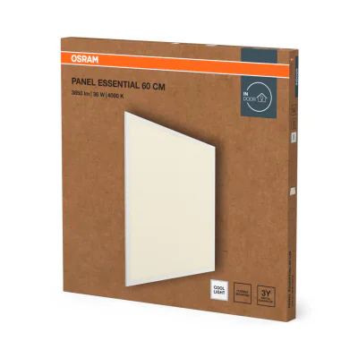 Panou LED OSRAM PANEL Essential, 36W, 3850 lm, lumina neutra (4000K), IP20, 596x596x35mm, aluminiu, Alb