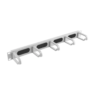 Panou management cabluri Lanberg cu perii, 5 inele, tip B, 19", 1U, gri