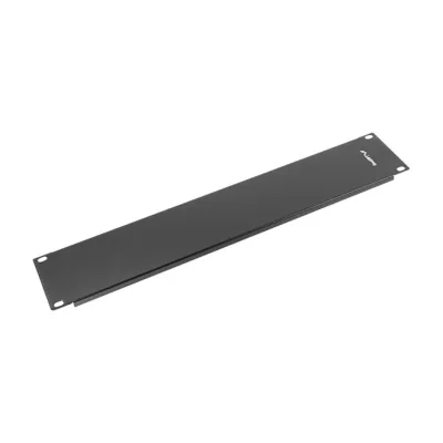 Panou obturator Lanberg 19" 2U negru, metal, RAL9004