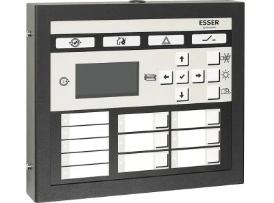 Panou repetor Esser FX808464 GMT 4000 pentru centrale FlexES Control siIQ8Control, montaj aparent, conectare la interfata RS485 sau TTY (infunctie de centrala), panou de comanda capacitiv, conectarea optionalaredundanta sau neredundanta, ecran grafic