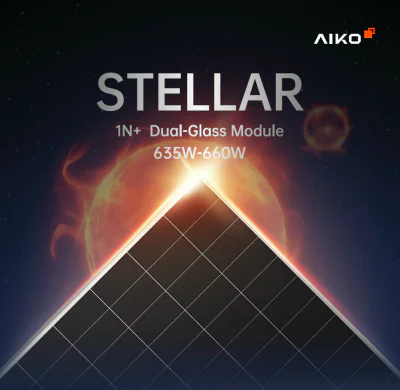 Panou Solar Fotovoltaic Monocristalin AIKO STELLAR 1N+ Dual-Glass, N- Type ABC, 645W, 23.9% Module Efficiency, 2382x1134x30mm, IP68, 144 celule [6X24]