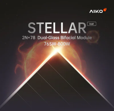 Panou Solar Fotovoltaic Monocristalin AIKO STELLAR 2N+ Dual-Glass Bifacial, N-Type ABC, 770W, 24% Module Efficiency, 2465x1303x33mm, IP68, 156 celule [6X26]