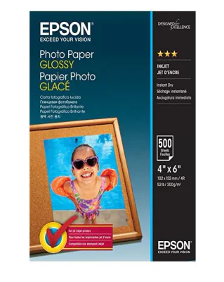 Hartie foto Epson S042549, dimensiune 10x15cm, 500 coli, tip glossy, greutate 200g/m2