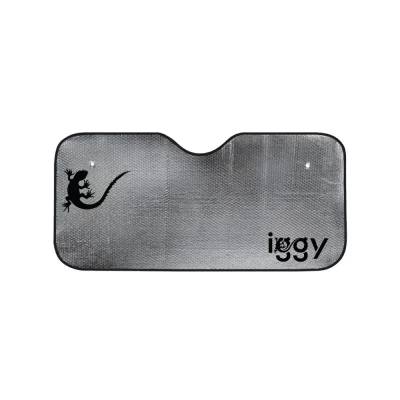 PARASOLAR auto Iggy pentru parbriz, fata dubla, folie din aluminiu, 2 x ventuze prindere, dimensiune 150 x 80 cm "IGAA-PARAS-150"