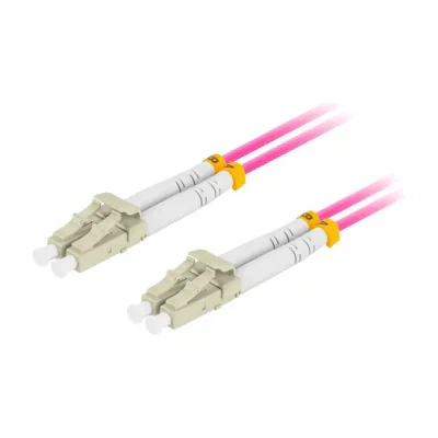 Patch cord fibră optică Lanberg MM LC/UPC-LC/UPC duplex 3 metri, LSZH OM4 50/125 3,0 mm violet
