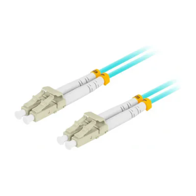 Patch cord fibră optică Lanberg MM LC/UPC-LC/UPC duplex 5 metri, LSZH OM3 50/125 3,0mm aqua