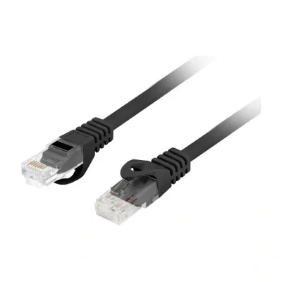 Patch cord Lanberg Cat.6 UTP LSZH, cupru, 5 metri, negru, Fluke Passed