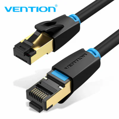 Patch Cord S/FTP Vention, 3m, Cat 8, RJ-45 (T) la RJ-45 (T), 40 Gbps, 28 AWG, ecranat, conectori auriti, negru, "IKABI" - 6922794742840