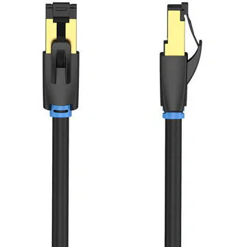 Patch Cord S/FTP Vention, Cat. 8, 0.5m, round cable, conductor cupru, viteza max transfer 40 Gbps, invelis PVC, negru, "IKABD" - 6922794742802