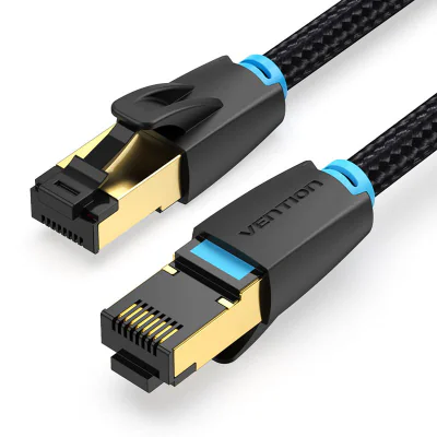 Patch cord SFTP Vention, Cat. 8, RJ-45 (T) la RJ-45 (T), 3m, AWG 30, 40Gbps, ecranat, conectori auriti, negru, "IKGBI" - 6922794749665