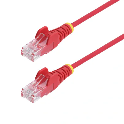 StarTech.com 25cm Red Slim CAT6 Ethernet Cable, Snagless, 100W PoE, UTP, LSZH, 28AWG Pure Bare Copper Wire, Slim RJ45 Network Patch Cord w/Strain Reliefs, Individually Tested, 0.25 m, Cat6, U/UTP (UTP), RJ-45, RJ-45, Red