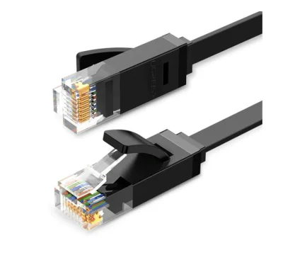 PATCH CORD UTP Ugreen Cat6, "NW102" fire din cupru, flat cable, viteza maxima 1 Gbps, 0.5m, negru "50172" - 6957303851720