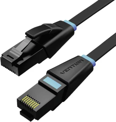 Patch cord UTP Vention, Cat. 6, RJ-45 (T) la RJ-45 (T), 1.5m, AWG32, 1000Mbps, plat, negru, "IBJBG" - 6922794745933