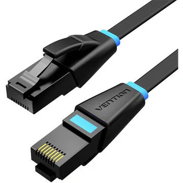 Patch cord UTP Vention, Cat. 6, RJ-45 (T) la RJ-45 (T), 1m, AWG32, 1000Mbps, plat, negru, "IBJBF" - 6922794745926
