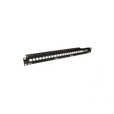 Patch panel 19, 1U, 24 porturi neechipat, pentru conectori Keystone, cu bare de gestionare a cablurilor - Molex "PID-00257"