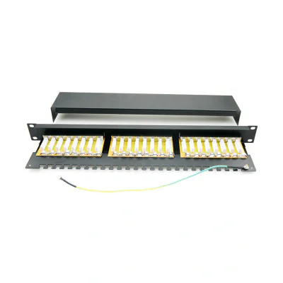 Patch panel 24 porturi,1U, FTP Cat.5e, Krone+110, suport de cabluri integrat - EMTEX, "PBPP33"