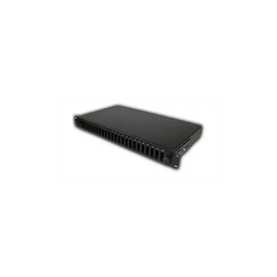 PATCH PANEL Emtex FO cu sina glisanta 24 porturi LC quad / SC duplex, 1U, caseta sudura 24, tub termo, accesorii prindere, neechipat, negru - EMTEX "PS24SCD-RF-VK"
