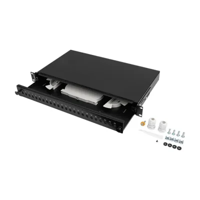 Patch Panel FO Lanberg 24XST/24XFC Rack 19 inch 1U, negru