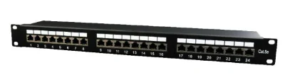 GEMBIRD NPP-C524-002 Gembird Cat.5E 24 port shielded patch panel 19 1U black