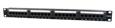 GEMBIRD NPP-C524CM-001 Gembird 19 patch panel 24 port 1U cat.5e with rear cable management black