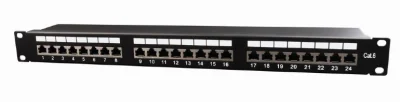 GEMBIRD NPP-C624-002 Gembird 19 patch panel 24 port 1U cat.6 with rear cable management black
