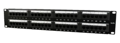 GEMBIRD NPP-C648CM-001 Gembird 19 patch panel 48 port 2U cat.6 with rear cable management black