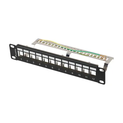 Patch Panel Lanberg 12 porturi 1U 10" FTP pentru module Keystone, negru V2