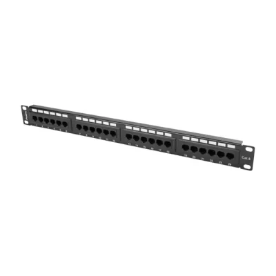 Patch Panel Lanberg 24 porturi 1U 19" Cat.6 UTP negru