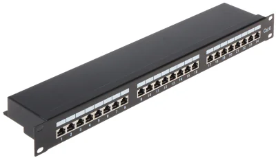 Patch panel RJ-45 PP-24/RJ6-C/FTP-S, 19", 1 U