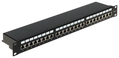 Patch panel RJ-45 PP-24/RJ7-C/FTP-S, 19", 1U, 24 porturi