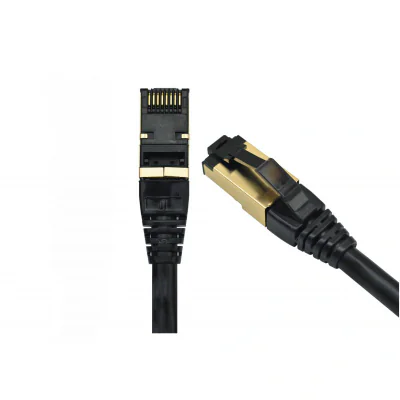 Patchcord FFTP RJ45-RJ45 Cat.8, LSZH, 2m, negru - EMTEX "FFTP-8-2-BK-LSZH-EMT"