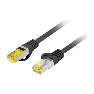 Patchcord Lanberg Cat.6A S/FTP, LSZH, 0,25 metri, negru, Fluke Passed