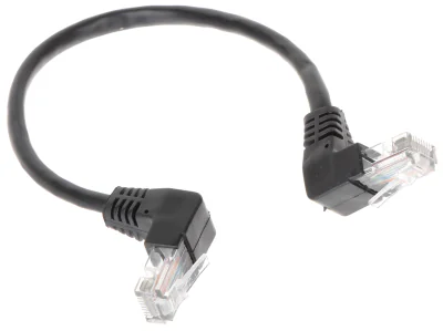 Patchcord UTP cat. 5e RJ45/0.25-KK/B, 0,25 m, negru, mufe unghiulare