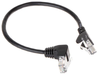 Patchcord UTP cat. 5e RJ45/0.25-PK/B, 0,25 m, negru, mufe drepte
