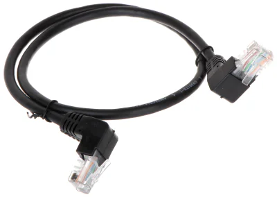 Patchcord UTP cat. 5e RJ45/0.5-KK/B, 0,5 m, negru, mufe unghiulare