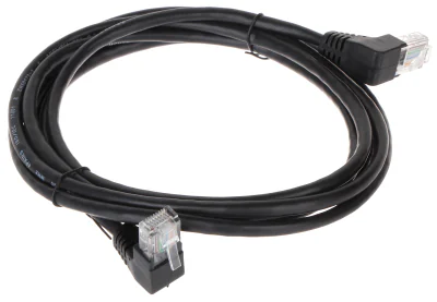 Patchcord UTP cat. 5e RJ45/2.0-KK/B, 2 m, negru, mufe unghiulare