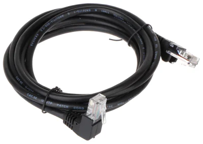 Patchcord UTP cat. 5e RJ45/2.0-PK/B, 2 m, negru, mufe drepte