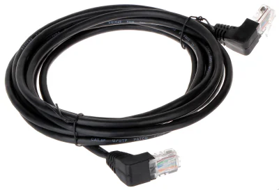 Patchcord UTP cat. 5e RJ45/3.0-KK/B, 3 m, negru, mufe unghiulare