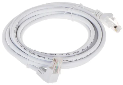 Patchcord UTP cat. 5e RJ45/3.0-PK/W, 3 m, alb, mufe drepte