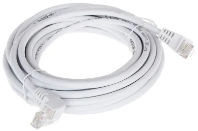 Patchcord UTP cat. 5e RJ45/5.0-KK/W, 5 m, alb, mufe unghiulare