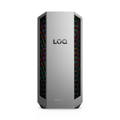 Desktop Gaming Lenovo LOQ Tower 26ADR10 cu procesor AMD Ryzen 7 8745HX pana la 5.1 GHz, 16 GB DDR5, 1TB None, RTX 5050, Fara OS, Black, 2 ani Garantie