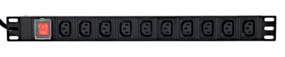 GEMBIRD Power Distribution Unit PDU 10pcs C13 Sockets 1U 16A C19 Plug 2m Cable
