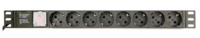 GEMBIRD EG-PDU-014-C14 8 Schuko sockets 1U 16A C14 plug 3 m cable