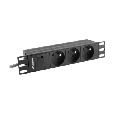 PDU Lanberg 10", 1U, 16A, 3 prize Type E, negru