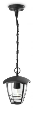 Pendul tip felinar pentru iluminat exterior Philips Creek, 1xE27, max60W, IP44, 820x175mm, Negru