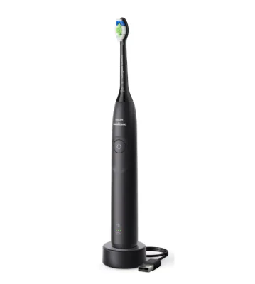 Periuta de dinti electrica Philips Sonicare HX7101/01, 62.000 miscari/minut, autonomie 21 zile, 1 mod periere, 2 intensitati, senzor  presiune integrat, functia BrushSync, inclus capat de periere Otimal White, negru