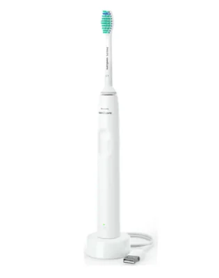 Periuta de dinti sonica electrica PHILIPS Sonicare Seria 2100 HX3651/13, 31000 miscari/minut, Cronometru Quadpacer si SmarTimer, Design ergonomic subţire, 1 capat de periere, Alb, L x A x I (mm) 109x63x220