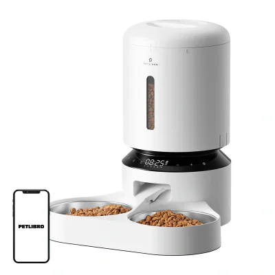 Petlibro Granary dozator de hrană cu bol dublu 5L (alb)