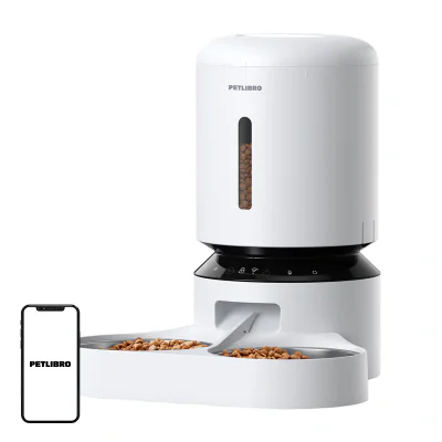 Petlibro Granary dozator de hrană cu bol dublu, Wifi, 5L (alb)